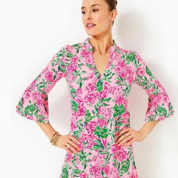 Lilly Pulitzer Hayes Dress in Conch Shell Pink Koala La La XL NWT - Picture 1 of 12